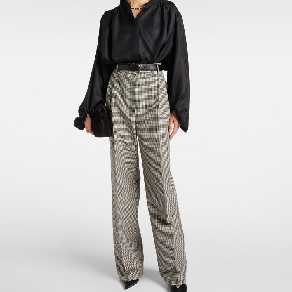 RÓHE
Gingham wool-blend wide-leg pants